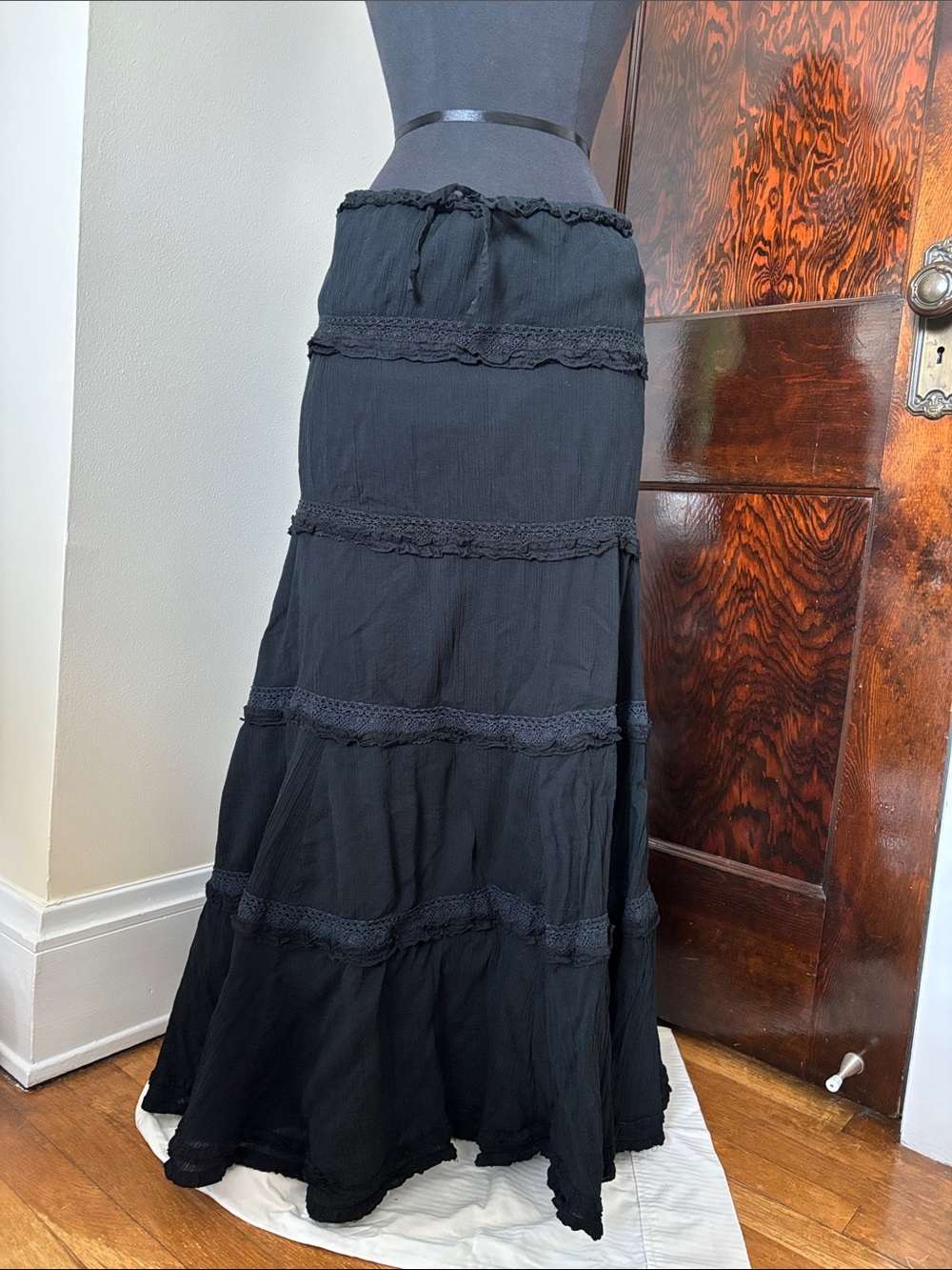 Black Tiered Maxi Skirt - Brand: